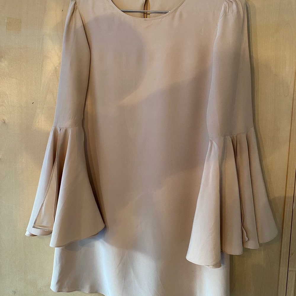 Elegant Cream Bell Sleeve Dress
